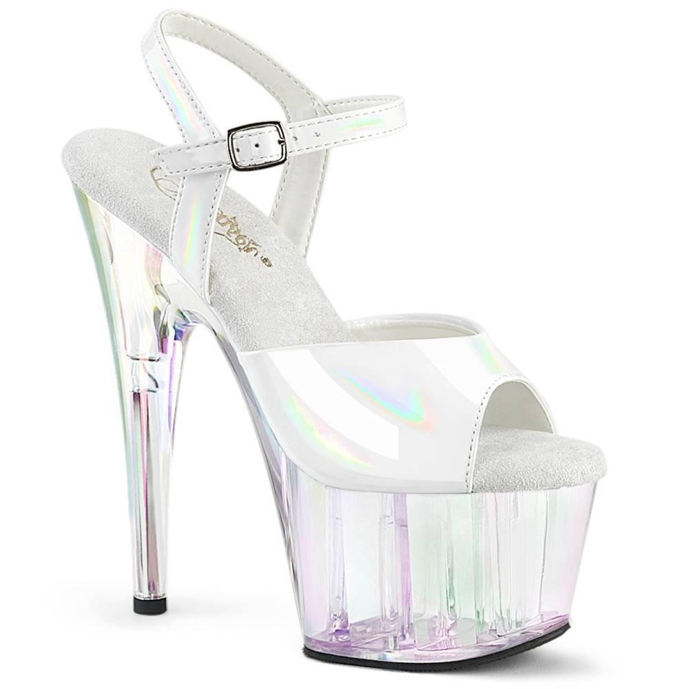 Pleaser - ADORE709HT Sandale à bride à la cheville, Pole dance chaussures - Blanc Product image